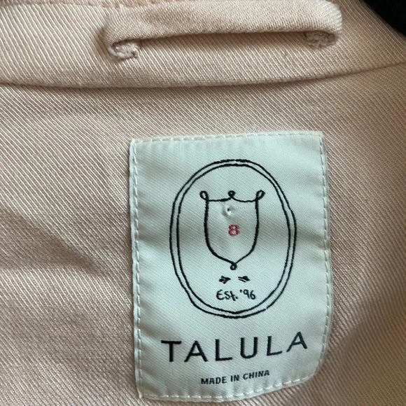 Talula Aritzia Baby Pink Kent Open Blazer Sz  8 - Picture 5 of 8